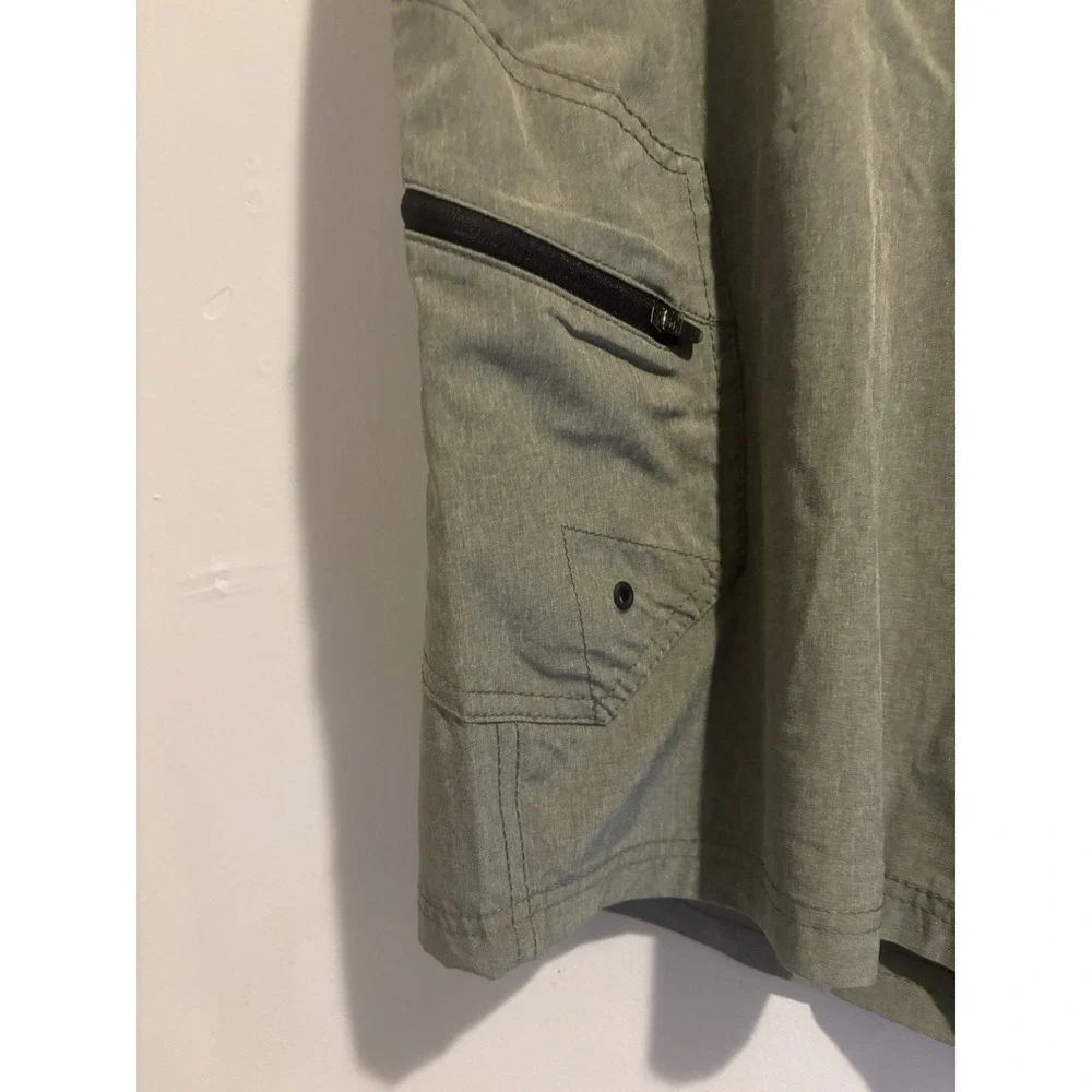 NWT Denali Cargo‎ Shorts Men's Stretch Lightweight Clip Belt 38 Heather Olive